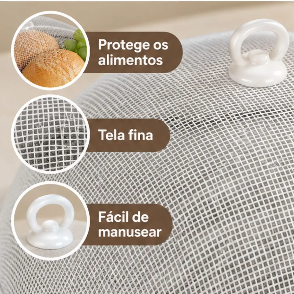 Tela Protetora para Alimentos em Metal Revestido Branca 35x13cm
