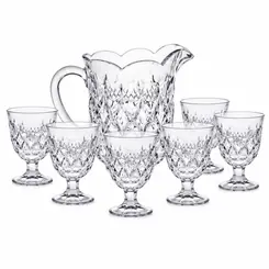 Conjunto Jarra 1,5L com 6 Taças 230ml em Cristal de Chumbo Lile – 7 Peças