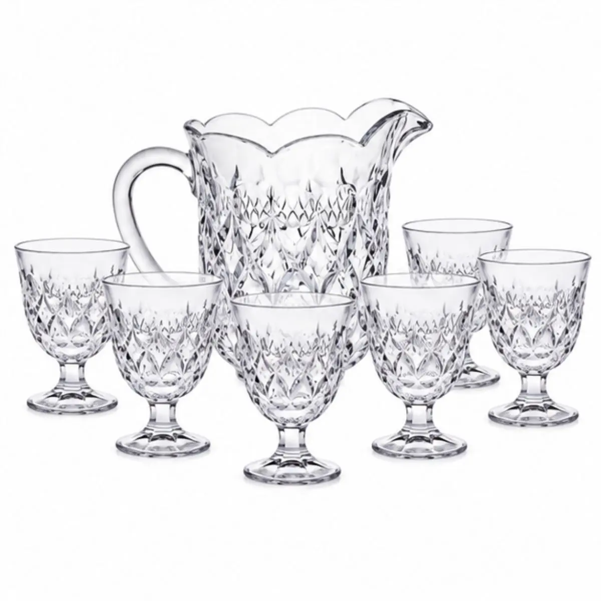 Conjunto Jarra 1,5L com 6 Taças 230ml em Cristal de Chumbo Lile – 7 Peças