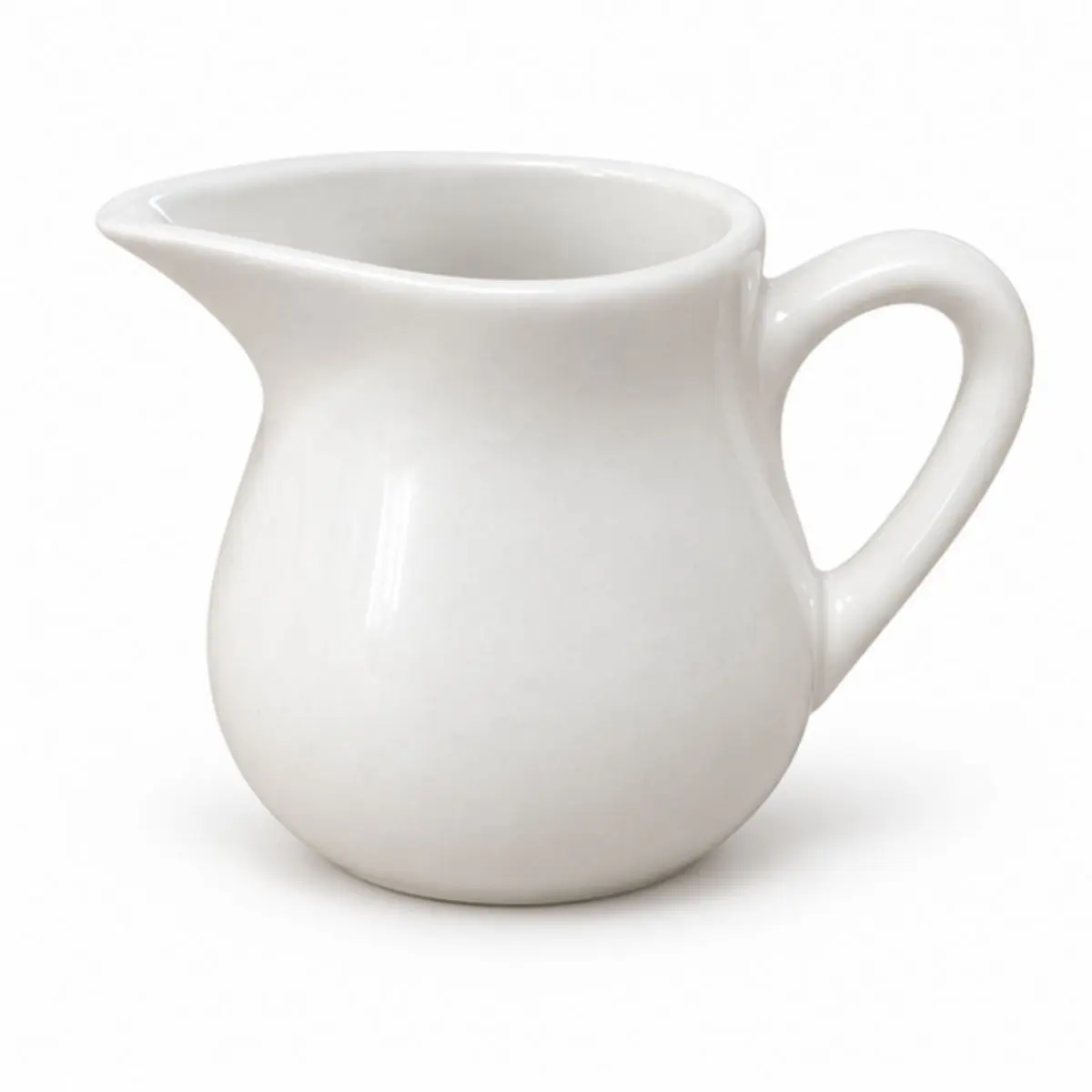 Leiteira de Porcelana Branca Clean com Alça e Bico 190ml