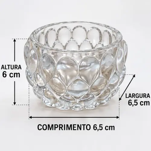 VASO DE VIDRO TRANSPARENTE