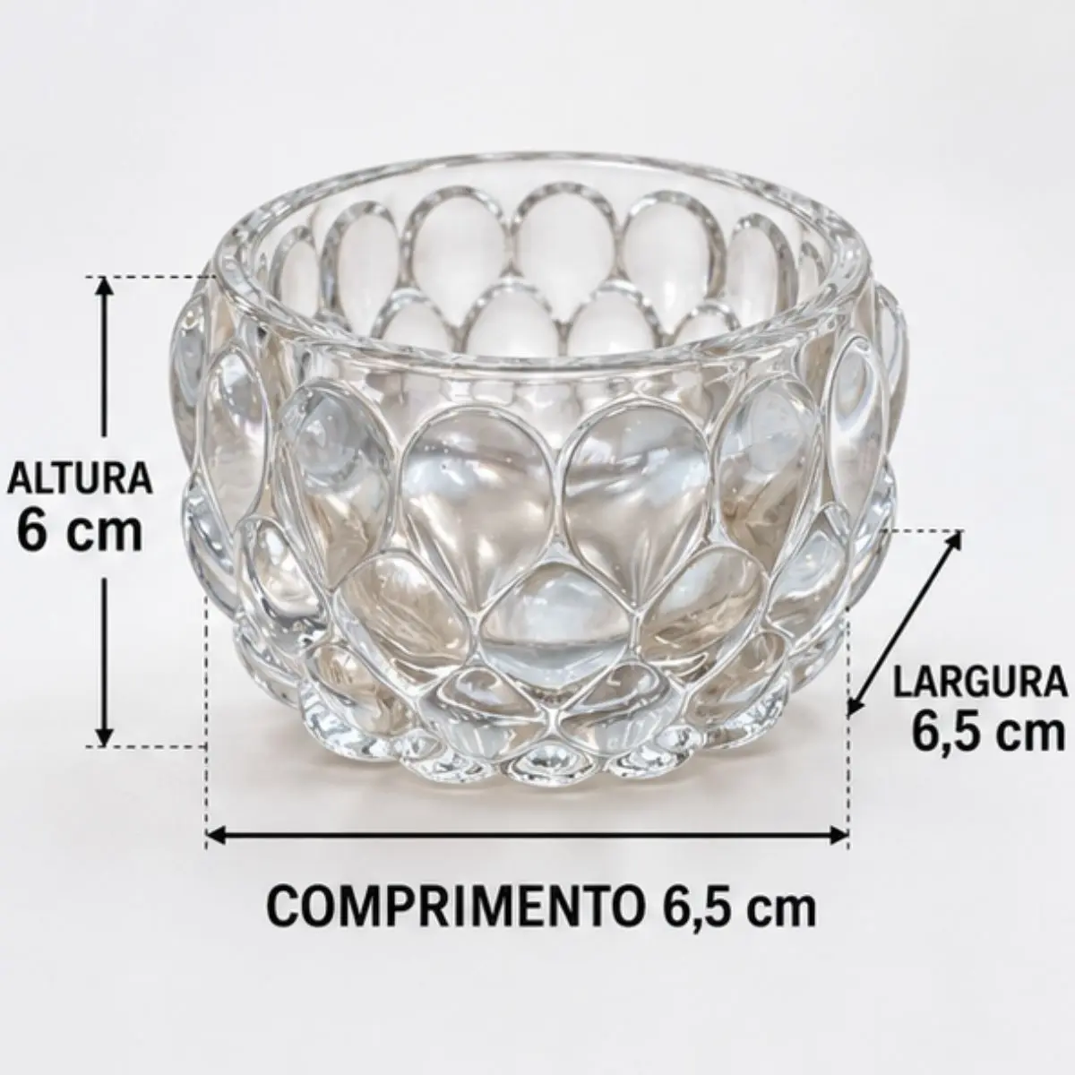 VASO DE VIDRO TRANSPARENTE