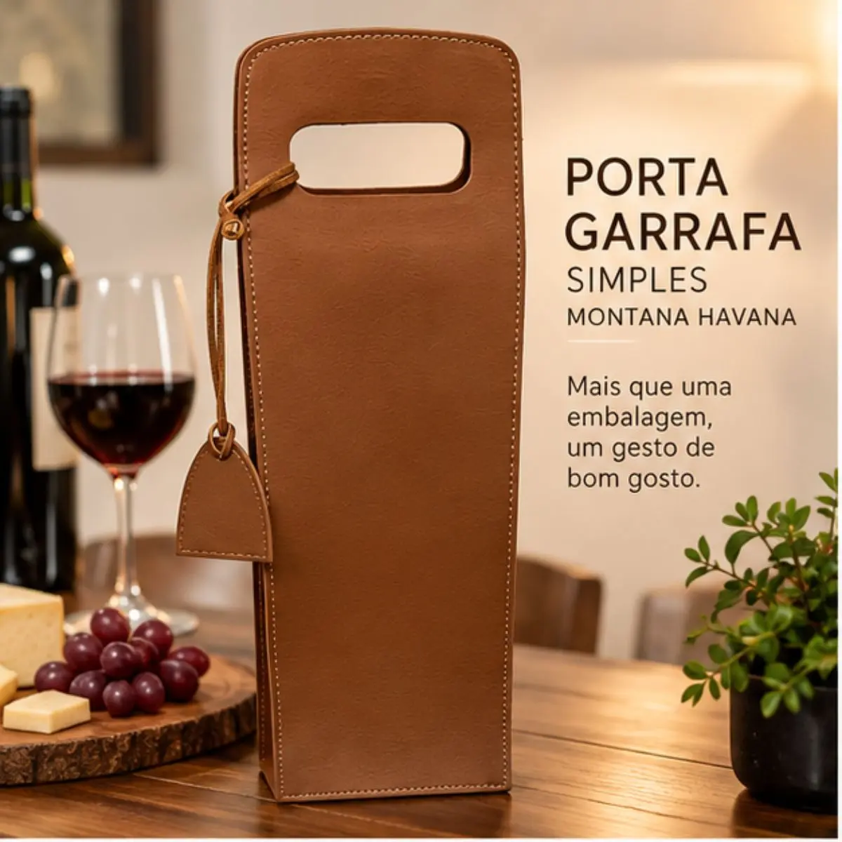 Porta-Garrafa Individual Montana Havana com Alça 40 cm