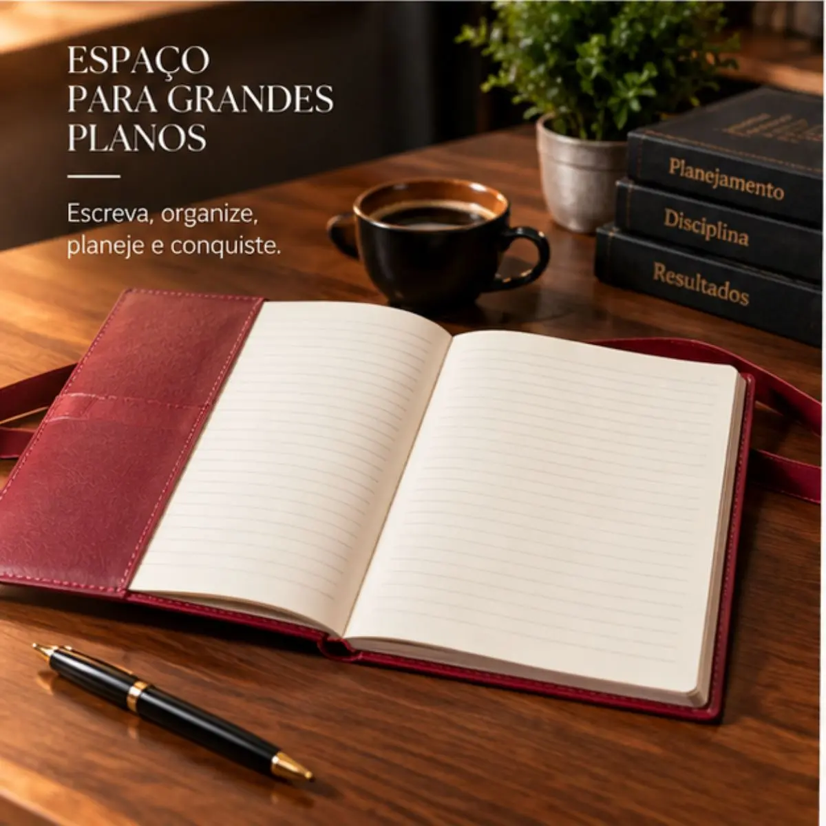 Caderno Medieval Montana Vermelho com Capa Decorativa 18 x 24 cm
