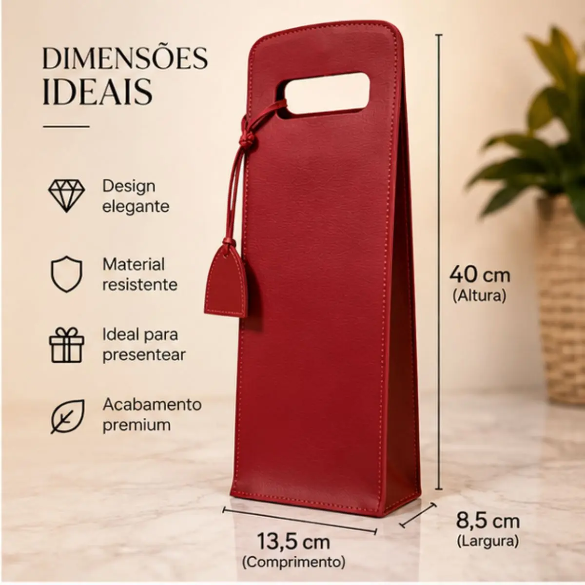 Porta-Garrafa Individual Montana Vermelho com Alça 40 cm