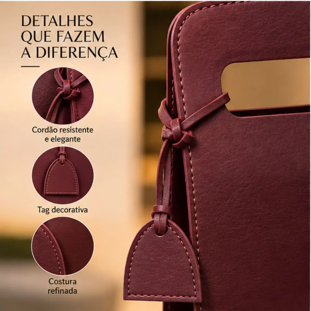Porta-Garrafa Individual Montana Bordô com Alça 40 cm
