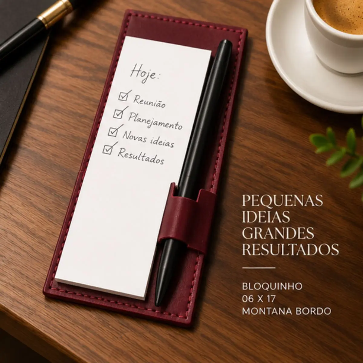 Bloco de Anotações Montana Bordô com Capa Decorativa 6 x 17 cm