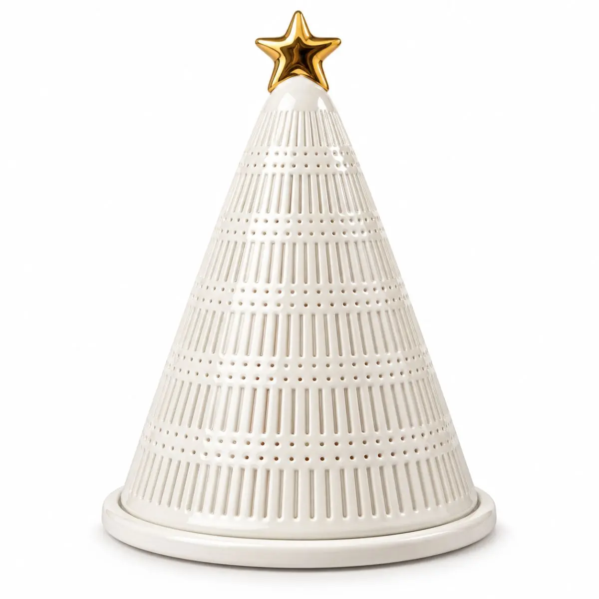 Porta-Panettone Árvore de Porcelana Branco 34x21cm