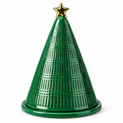 Porta-Panettone Árvore de Porcelana Verde 34x21cm
