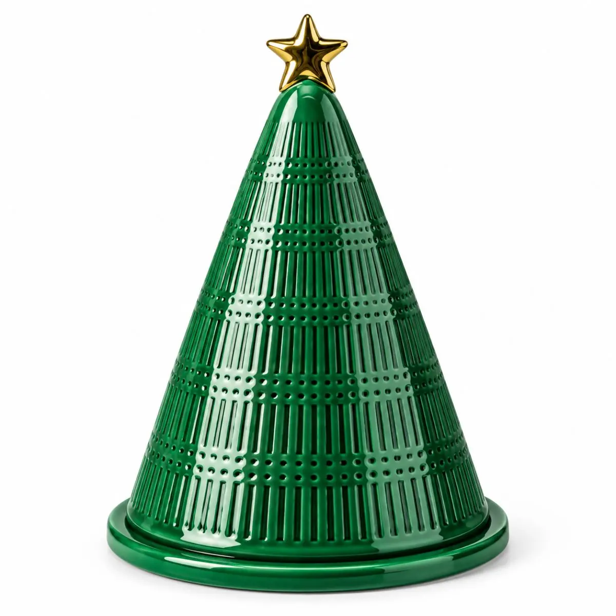 Porta-Panettone Árvore de Porcelana Verde 34x21cm