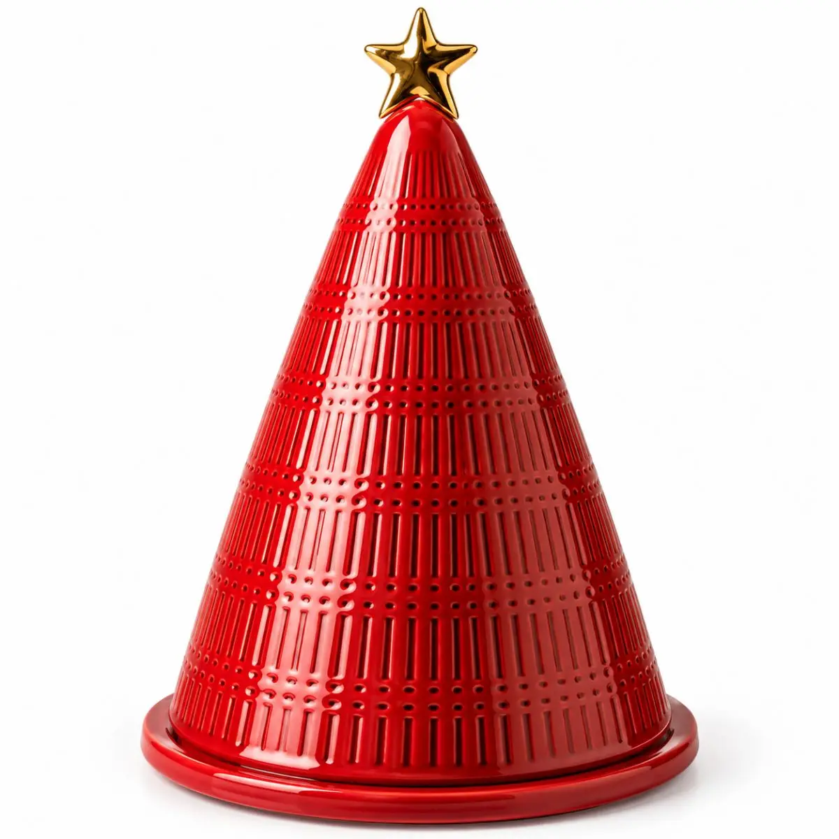 Porta-Panettone Árvore de Porcelana Vermelho 34x21cm