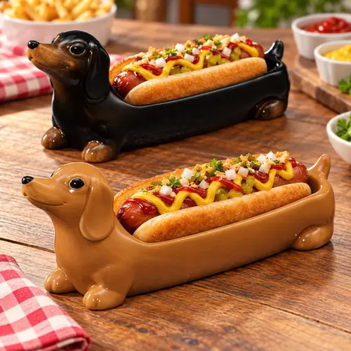 Kit 2 Petisqueiras Cachorro Salsicha Hot Dog Gourmet 29cm