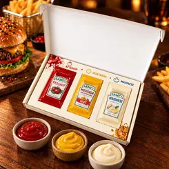 Caixa Organizadora para Sachês de Molhos Ketchup Mostarda Maionese