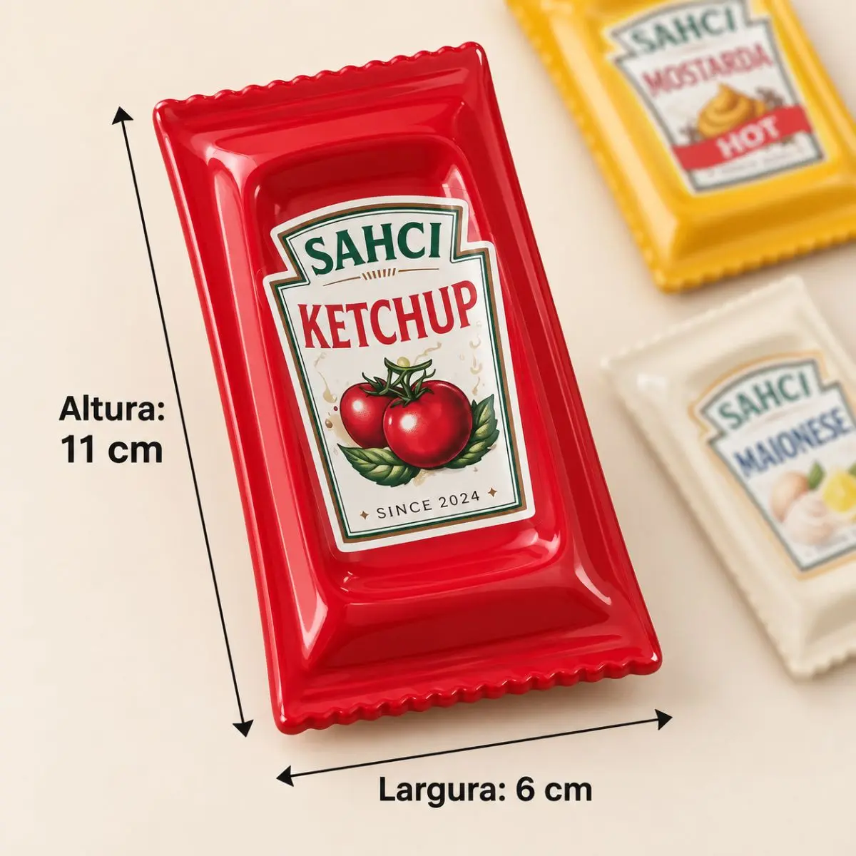 Caixa Organizadora para Sachês de Molhos Ketchup Mostarda Maionese