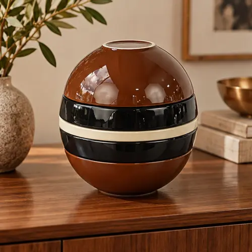 Esfera Bowl Decorativa P Marrom 17x15cm Mesa Posta Moderna
