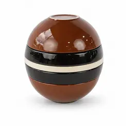 Esfera Bowl Decorativa P Marrom 17x15cm Mesa Posta Moderna