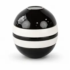 Esfera Bowl Decorativa P Preto 17x15cm Mesa Posta Moderna
