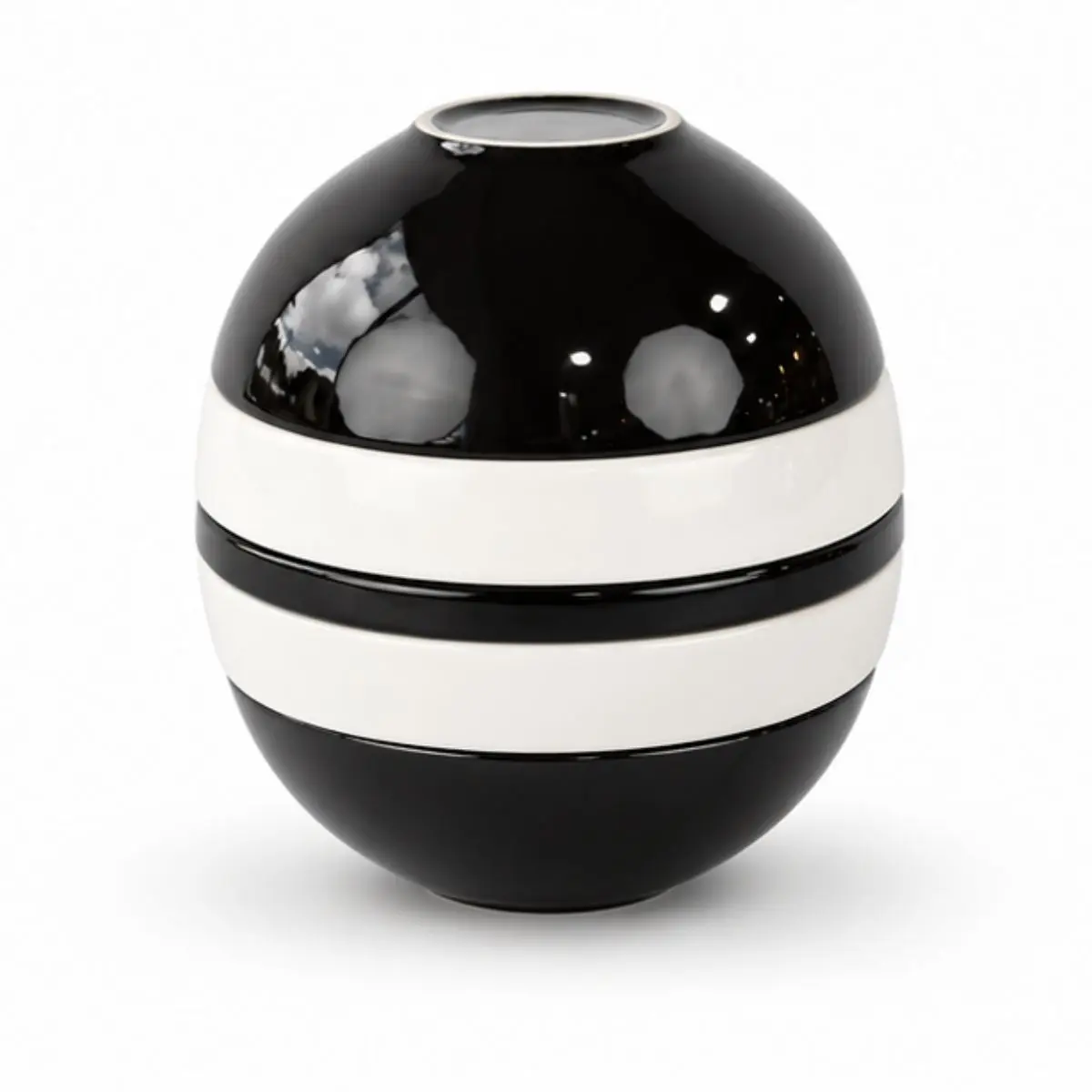 Esfera Bowl Decorativa P Preto 17x15cm Mesa Posta Moderna